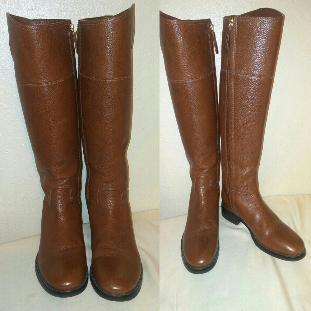 Tory Burch Brown Leather Over-the-Knee Riding Boots